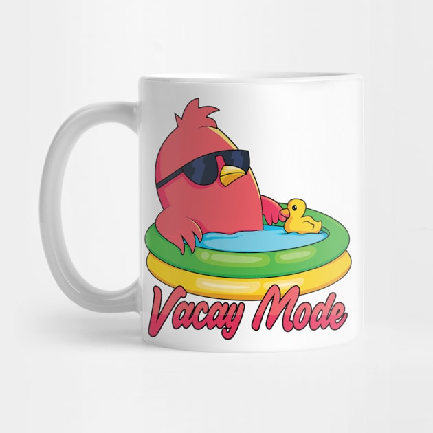 Vacay Mode Funny Bird Cartoon by Mandra